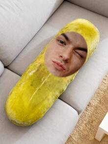 1pc Customized Potato Face Plush Throw Pillow, Personalized Funny Food Cushion, Can Print Your Photo, Novelty Potato Plush Pillow, Creative Decorative Pillow For Sofa, Chair, Bed, Dorm, Car, Office, Unique Customized Potato Face Pillow Gift For Kids, Adults, Friends, Soft Plush Filled Cushion, Suitable For Room Decor - dưa chuột phiên bản cơ bản - Xem 6