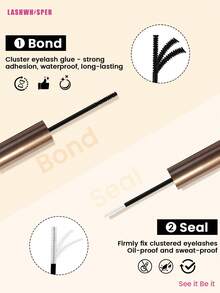 Eyelash Glue And Sealant, Cluster Eyelash Adhesive, DIY Eyelash Extension Kit, Eyelash Cluster Glue, Individual Eyelashes - Black and White - View 8