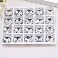 Rivoli Round Shape, 6mm,8mm,10mm,12mm,14mm,16mm,18mm, Glass Multi Colors Fancy Ellipse Shiny Handmade Sliver Metal Claw Base, Sewing Crystal Hand Sewn Rhinestone Decoration Beads Flat Back With Holes Gems DIY Accessories Sew On Stones Strass For Decorating Clothes, Dress, Bags, Shoes, Brooches, Earrings, Handicrafts - Rose Red - View 9