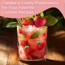 2 Strawberry Icon Juice Cups, 14-Ounce Lemon Stemless Wine Drinking Juice Cups, Perfect For Christmas, Fruit Pie Gifts - 白色 - 查看 6