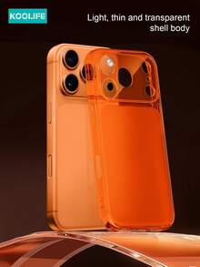 Koolife 1件装 17 Pro Max 手机壳,新款大窗口半透明手机保护套,大窗口设计,超薄透明磨砂表面,精准开孔,防指纹,兼容 17 Pro Max/17/17 Pro/16/16 Pro/16 Pro Max - 透明橘色 - 查看 4