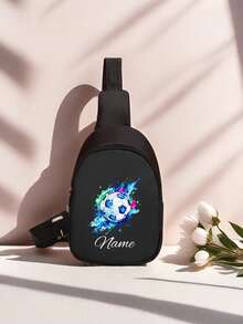 Custom Mini Chest Bag, Can Print Personalized Name Or Holiday Greetings. Create Your Own Exclusive Bag, Back To School Backpack, Crossbody Bag, Suitable For Daily School, Travel, Vacation And Other Occasions. Multi-Functional, Decorative, Letter Pattern, Fashionable, Soft, Modern, Colorful, Cute, Adorable, Casual, Customized, Personalized - Multicolor - View 20