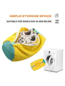(1/2 peças, Amarelo, Azul, Cinza) Sacos de Limpeza de Sapatos, Sacos de Lavanderia Laváveis, Reutilizáveis para Todos os Tipos e Tamanhos de Sapatos, Sacos de Limpeza Profunda de Sapatos