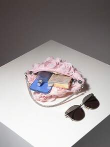 迷你钱包、新娘伴娘包、花卉包、舞会礼服包、舞会礼服配饰、创意包、婚礼用品、女士礼物、圣诞包、情人节包（图案随机）、粉色 - 粉色 - 查看 6