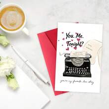 1PC Funny Valentine's Day Card 'You're Just My Type',Favorite Love Story, Anniversary Greeting Cards, Typrewriter, Love Blank Card, Birthday Card For Boyfriend, Husband, Wife - one-size - View 4