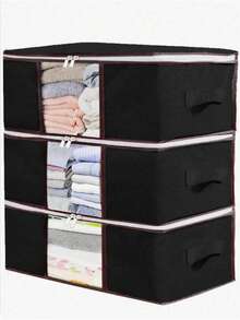 1/3/6/10/20pcs Foldable Home Storage Organizer Bags, Containers For Organizing Clothes, Bedding, Sweaters, Pillows And Closets - Multicolor - View 1