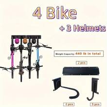 Bicycle Storage Rack Accessories - 4 Bike +3 Helmet - View 4