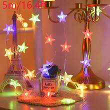 1 dây đèn LED trang trí hình sao trong nhà, dài 1/2/3/4/5m, sử dụng 2 pin AA (không bao gồm), chất liệu nhựa, đèn LED trang trí phòng ngủ, đèn trang trí cây thông Noel, đèn trang trí sân vườn, đèn trang trí tường phòng hình sao. - DẪN ĐẾN - Xem 18