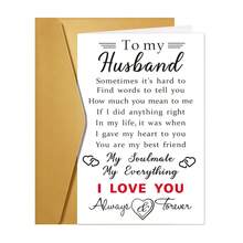 浪漫情人节贺卡，送给丈夫、男友、男士的甜蜜周年纪念卡 | 专属他的生日贺卡 | 完美的情人节礼物 - 1张 - 彩色 - 查看 2