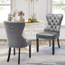 Dining Chairs - Gray + Velvet6 - View 6