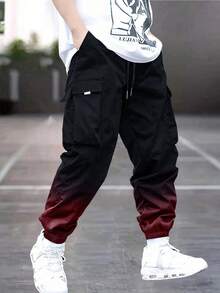 1 Quần Cargo nhiều túi màu gradient dành cho nam, Quần Jogger phong cách đường phố Hip-Hop thường ngày thích hợp cho đi làm, tập luyện, đi bộ đường dài, đi biển, dáng rộng, đa năng cho mùa xuân/thu, mùa thu - Nhiều màu - Xem 2
