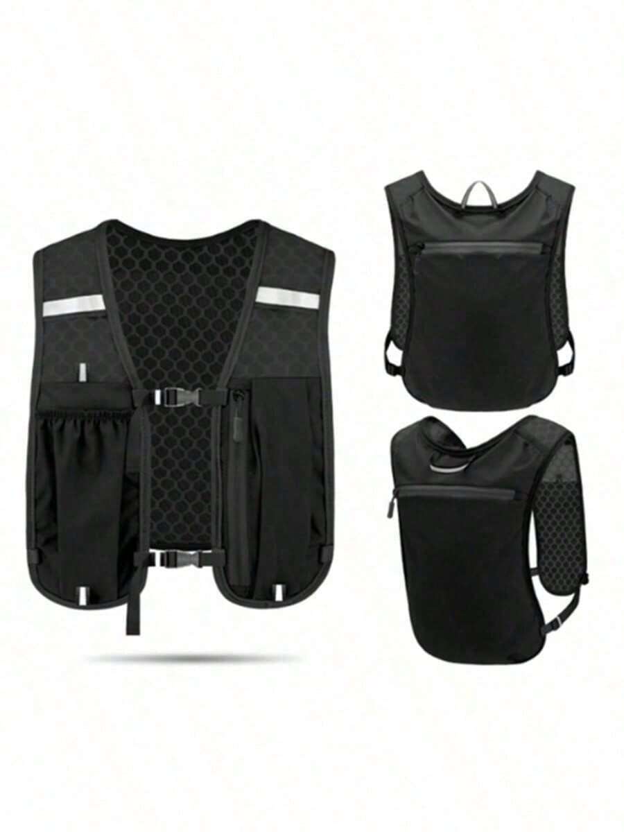Lightweight Breathable Sweat-Wicking Running Backpack Vest With Adjustable Hydration Pack, Suitable For Trail Running, Marathon, Jogging, Cycling - Black Only Backpack - View 1