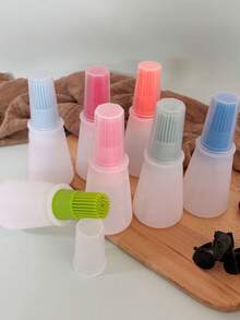 1pc Random Color Silicone Oil Brush Bottle, Baking Tool, Air Fryer Pancake Steak Grill Brush, Heat Resistant Silicone Brush