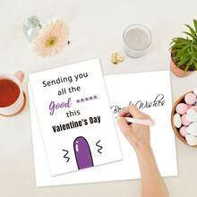 1PC Funny Valentines Day Card Gifts For Him Her, Romantic Valentine's Day Gift, Naughty Valentines Day Cards For Husband, Boyfriend, Fiance, Wife, Girlfriend Or Fiancee, Unique Anniversary Birthday Card Gifts For - one-size - View 5