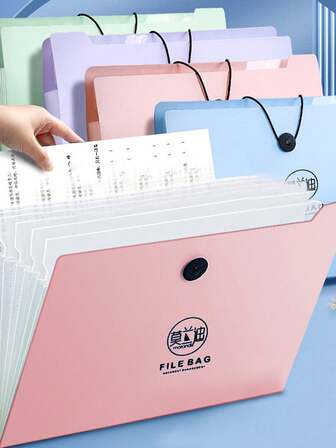 Paquete de documentos Morandi A4, 12 compartimentos con carpetas rosa/azul/blancas, cada carpeta puede contener 360 páginas, adecuado para oficina, contratos, exámenes, materiales, informes de exámenes de mujeres embarazadas, útiles escolares y de apertura