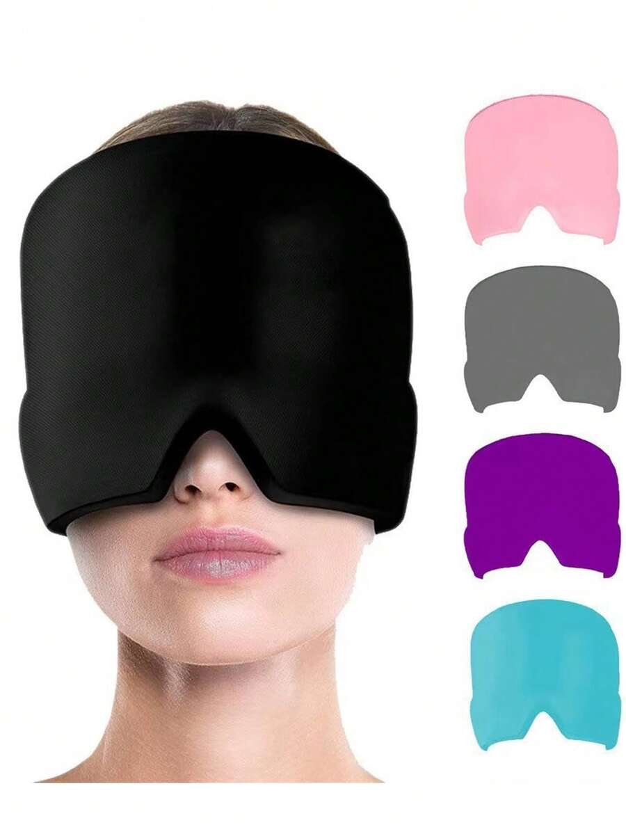 Single Layer Gel Ice Pack Headache Relief Cap - Stretchable Headcover, Cold/Hot Therapy, Relieves Headaches, Fragrance-Free, No Power/Battery Needed - Effectively Relieves Tension, Stress, Fever, Fatigue, Back-To-School Supplies - Multicolor - View 1