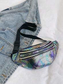 Túi đeo hông/túi đeo vai/túi đeo chéo họa tiết vảy cá thường ngày dành cho nữ - Nhiều màu - Xem 3