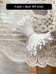 Mini Pearl Double Heads Flower Stamen Pistil Handmade Artificial Flowers, Suitable For Wedding Decoration, Bridal Backdrop Props, Bouquets, Boutonnieres, Corsages, Wedding Arches, Party Decor - Multicolor - View 20