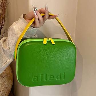 1 pieza Bolsa de maquillaje para viaje de mujer de alta calidad con tema de dopamina, organizador portátil de artículos de tocador, bolso de plástico hipoalergénico