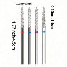 1 pezzo Punte per trapano per unghie in carburo, spazzola per lucidatura e pulizia delle unghie, rimozione per unghie in acrilico e gel, strumenti per la lucidatura, pedicure e manicure, di qualità professionale per salone - Multicolore - Visualizzare 4