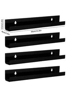 Black Vinyl Record Display Shelf, Wall Mounted Acrylic Storage Rack For Displaying Vinyl Records, Magazines, Photos, Books - Multicolor - View 9