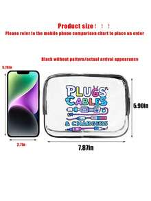 New Arrival! All-In-One Charger Travel Organizer - Transparent Toiletry Bag, Travel Essential, Portable Zipper Travel Makeup Bag, Beach Clear PVC Toiletry Bag, Waterproof Storage Pouch, Transparent Organizer Bag, Cable And USB Organizer Bag, Airport Approved PVC Cosmetic Bag For Chargers, Cables And Power Banks - Multicolor - View 14