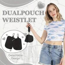 Integrated Portable Card Holder And Small Coin Purse, Multifunctional Zipper Wrist Keychain Organizer, TSA Approved, Casual Style, Polyester Material, No Power Required - 粉色 - 查看 8