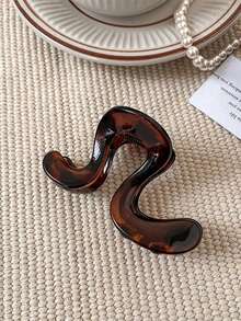 3个/1个女士7.8厘米/3.07英寸黑棕色豹纹中号塑料发夹，时尚百搭，优雅简约设计，适合日常、休闲、派对、通勤、海滩、度假等场合——可用于扎马尾、盘发、洗脸、化妆等。冬季抓夹，秋季发爪，优雅发夹。