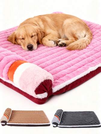 HUITAIYANG 1 pieza Cama de mascota de peluche corto y grueso, con forma de huevo 3D de espuma suave y cómoda, con almohada y fondo antideslizante de tela Oxford, fácil de quitar y limpiar, cálida para gatos y perros pequeños/medianos en invierno