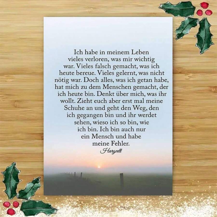 “1张德国励志名言贺卡，含信封（11厘米 x 16厘米 x 4.33英寸 x 6.29英寸） - 日落景色设计，非常适合分享个人感悟，贺卡|德国人生格言贺卡|纸质贺卡” - 彩色 - 查看 1