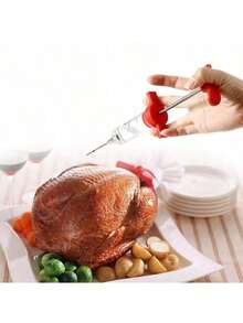 1pc BBQ Marinade Injector Flavor Syringe Cook Meat Poultry Smoker Turkey Chicken