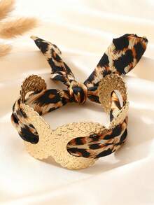 1件复古乡村西部风格向日葵玫瑰PU印花开口手镯，女士独特配饰，时尚装扮之选 - 多色B - 查看 20