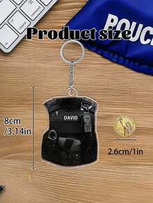 Llavero personalizado de SWAT y llavero de coche, texto personalizado, llavero de chaleco antibalas de SWAT, adorno de uniforme, regalo para SWAT, llavero personalizado de chaleco antibalas - Adorno de uniforme - Multicolor - Ver 5