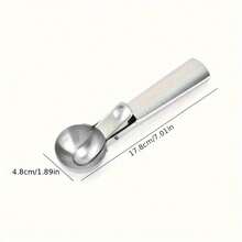1 Piece, Ice Cream Scoop, Melon Seed Scoop, Stainless Steel Baking Scoop, Dig-Out Ice Cream Scoop With Trigger, Modern Dough Scoop, Reusable Melon Seed Scoop, Suitable For Restaurants, Weddings, Parties, Home Kitchen Gadgets, Dorm Essentials - Multifunctional Spoon - View 10