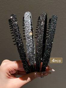 1 件装女士多功能黑色水钻发箍，发饰，发带，发箍，女士发饰，发饰，发箍，女士发箍，女士发箍，美妆家居发饰 - 黑色 - 查看 6