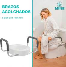 SEVEN MINE Incremento para WC de Lux (Aumento de 9 CM) con Descansa Brazos Desmontable - Soporta hasta 110 kg |   Mayor Comodidad y - 1 - Ver 2