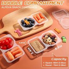24 Pcs Reusable Snack Containers With Lids Snack Containers For Kids Adults10 Forks Snack Pack Containers - Lightweight And Stackable Microwaveable/Refrigerator - 24件裝 44盎司 雙隔層 - 查看 3