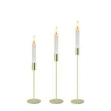 3pcs Elegant Metal Candle Holders - Minimalist Gold & Black Candle Holders, Suitable For Weddings, Parties, Home Decor, And Holiday Celebrations, Holiday Centerpiece Decor | Refined Tableware | Metal Material, Candle Holders Decor - Gold - View 3