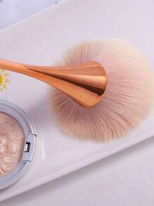 1pc Slim Waist Makeup Brush Set, Includes Powder Brush, Blush Brush, Nail Dust Brush, Multi-Purpose Makeup Brush, Large Powder Brush, Evenly Applies Cosmetics Without Clogging, Easy To Clean, Suitable For Women Highlighter Facial Makeup,Giveaways - Rose Gold - View 3