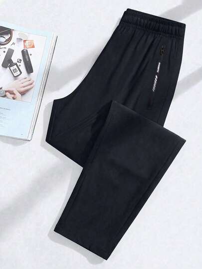 1件青少年男童休闲纯色轻便户外运动健身裤