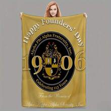 1pc Alpha Phi Alpha Founders' Day Flannel Blanket - Flannel, Suitable For All Seasons, Soft, Special For Sofa, Bed, And Travel Camping, Perfect Gift - 彩色 - 查看 5