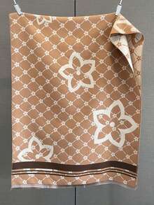 1pc Elegant Floral Pattern Jacquard Faux Cashmere Warm Scarf/Wrap, Fashion Versatile Air Conditioning Shawl For Women, Suitable For Daily Matching And Decoration, Autumn/Winter