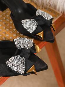 Plus Size Women's Elegant High Heels, Comfortable Work/Commute Pumps, Black, Burgundy, White,Chunky Heels - Black - View 7