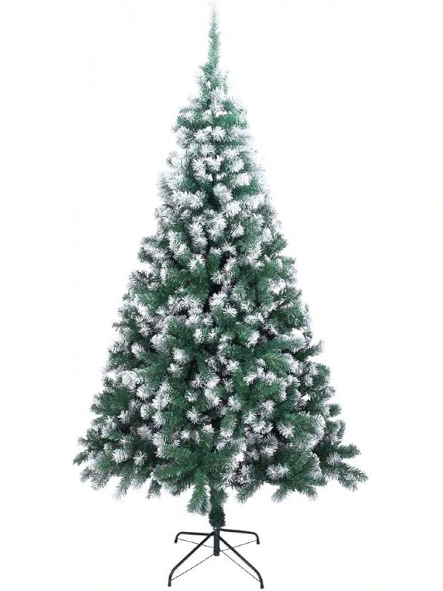 LEADZM 180/210/240 Cm Artificial Christmas Tree With Metal Stand, Christmas Tree, PVC, For Home, Office, Shops And Hotels (180 Cm, 1050 Tips, Green And White) - 白色和綠色 - 查看 1