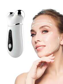 Um novo tipo de massageador facial e de pescoço, um dispositivo de beleza facial 3D com quatro modos, um dispositivo de cuidados com a pele e beleza para uso doméstico, uma ferramenta de cuidados para o rosto, pescoço e linha da mandíbula, um instrumento de beleza adequado para uso doméstico e viagens, e um presente perfeito para parentes e amigos.