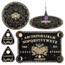 3pcs Mystical Dowsing Board Set, Includes Information, Ouija Board, Crystal , Wooden Spiritual Board. Occult All-Seeing Eye Divination Board Combination, Wooden Ouija Board
