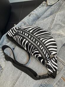 Fashionable Retro Zebra Print Women Waist Bag - Multicolor - View 3