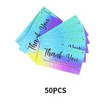 50pcs Thank You Cards, Greeting Cards For Holidays, Weddings, Business Parties, Invitations - Multicolor - View 9
