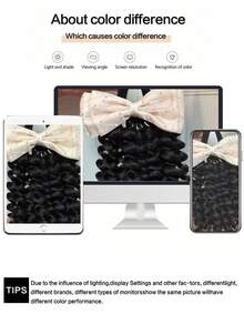 1 pieza Extensión de cabello con cola de caballo de 8 pulgadas [Cola de caballo rizada + Lazo de cinta beige/azul/morado/rosa] Pelucas y extensiones sintéticas de cola de caballo con lazo elástico para niños y mujeres, adecuadas para uso diario, regalos de Navidad, pelucas y accesorios de graduación - Negro natural - Ver 11