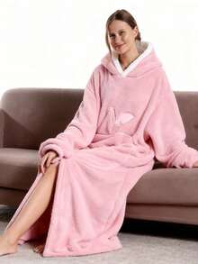 Couverture en flanelle à manches extra longues unisexe, couverture polaire pour télévision, sweat à capuche surdimensionné, pull, cadeau de Noël, vêtement d'intérieur confortable pour l'hiver - Multicolore - Voir 19